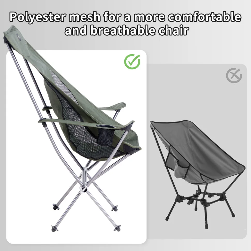 Складане крісло Naturehike Оксфорд 600D 47х36,5х98,5 см Зелений