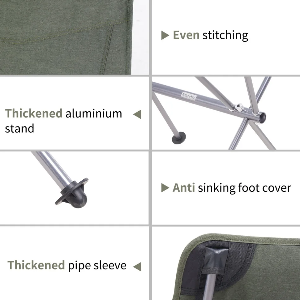 Складане крісло Naturehike Оксфорд 600D 47х36,5х98,5 см Зелений