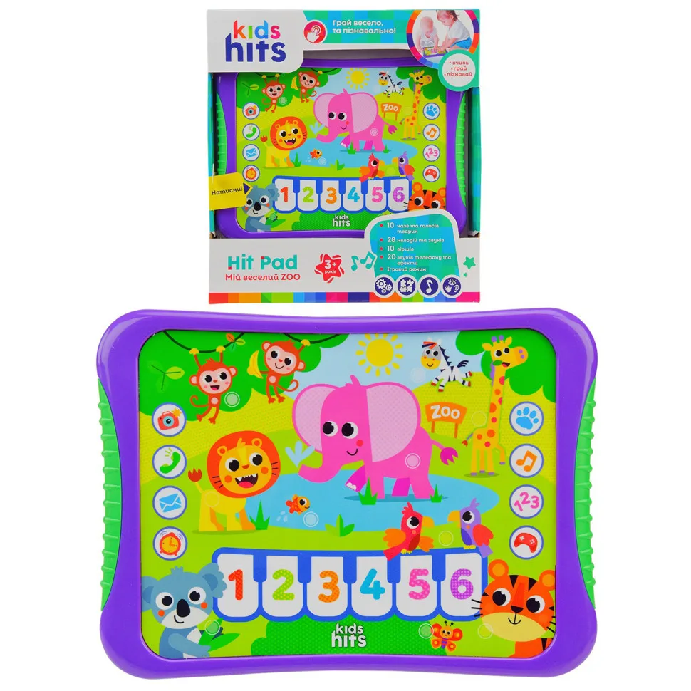 Інтерактивний планшет Kids Hits пластик 23,8х17 см укр. звуки мелодії вірші