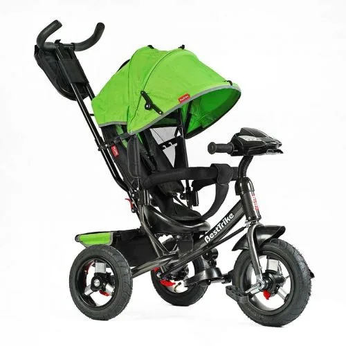 Велосипед Best Trike 3390 с надувными колесами 29 см и 26 см для детей с USB фарой и пультом управления.