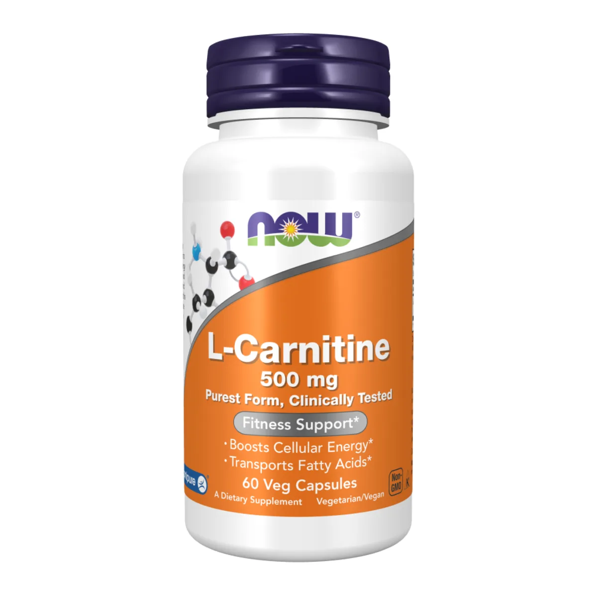 L-Carnitine 500mg Now Foods вегетаріанські капсули 60 шт без ГМО