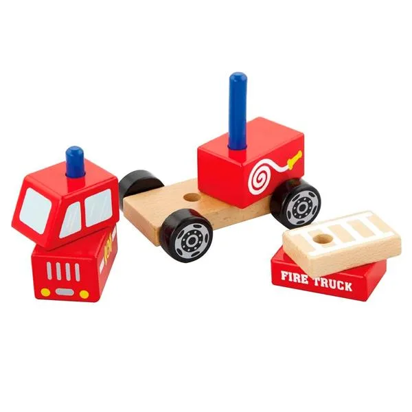 Деревянная пирамидка Viga Toys красная экологическая 16х9х16 см