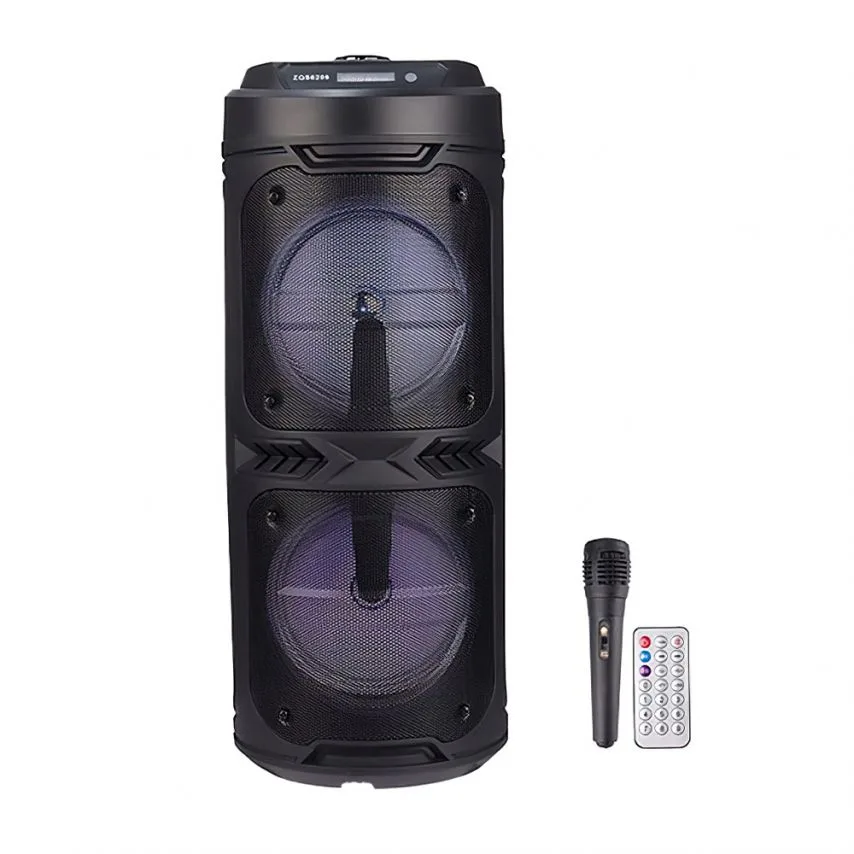 Портативна колонка Bluetooth 8W 2400mAh пластик чорна 165мм функція караоке