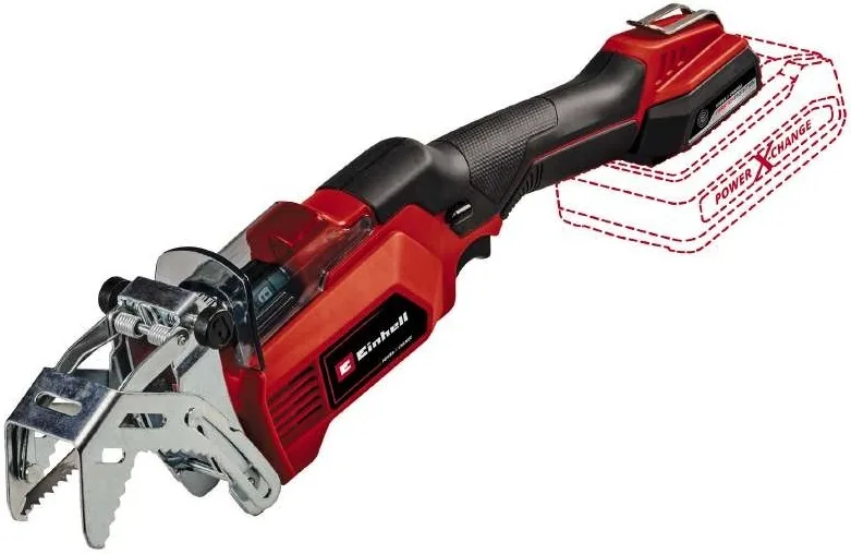 Акумуляторна шабельна пила Einhell X-Change GE-GS 18/150LI-Solo PXC 18В, пропил 100/80мм, хід 20мм, вага 1.28кг (без акумулятора)