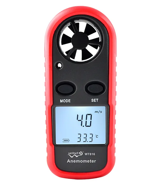 Анемометр цифровий WINTACT WT816 0,1-30 м/с пило- та вологозахищений 105х40х15 мм чорний