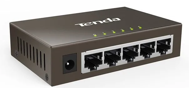 Комутатор TENDA TEG1005D 5xGE, Desktop метал, Некерований
