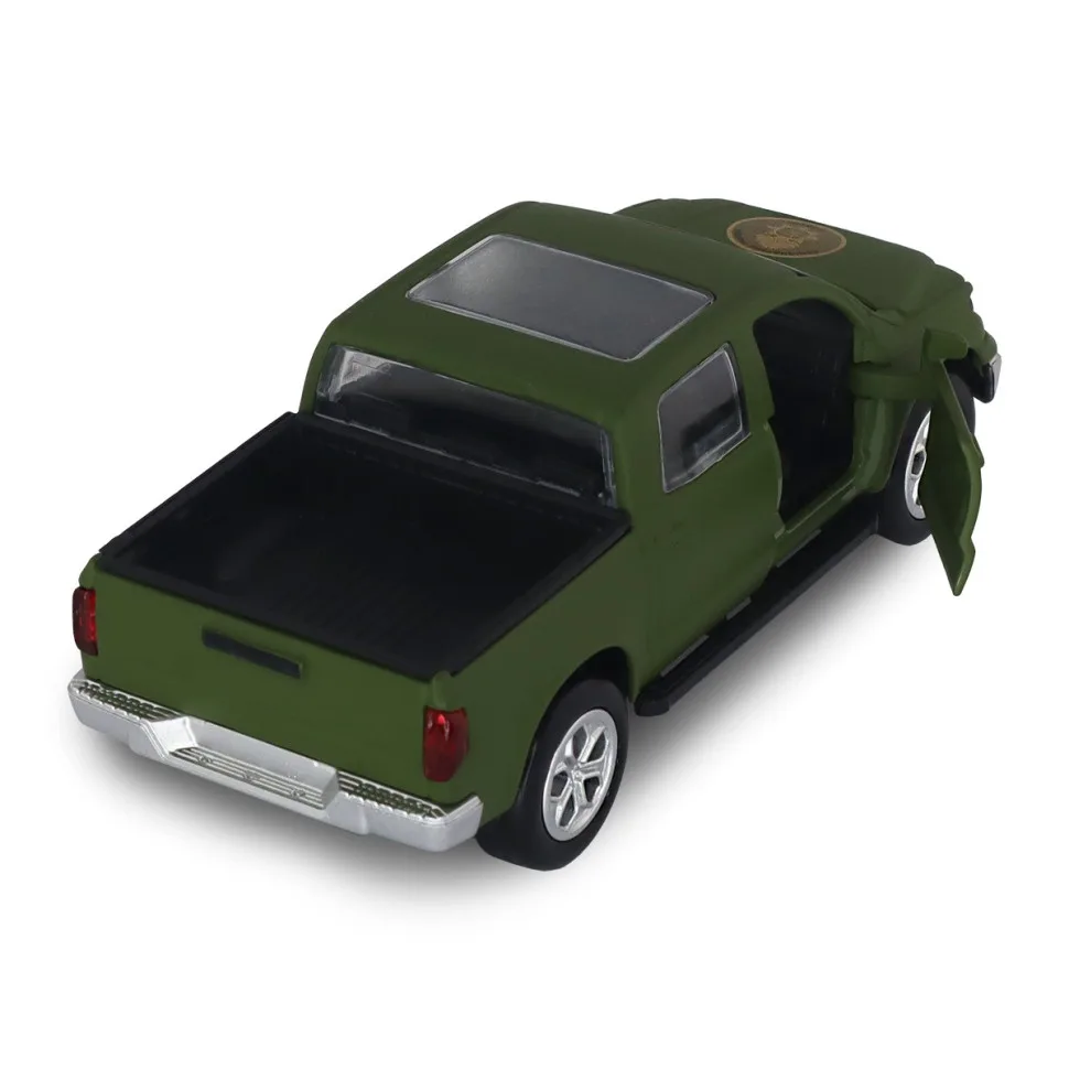 Автомодель Toyota Tundra металевий 1:40 зелений Шеврони Героїв