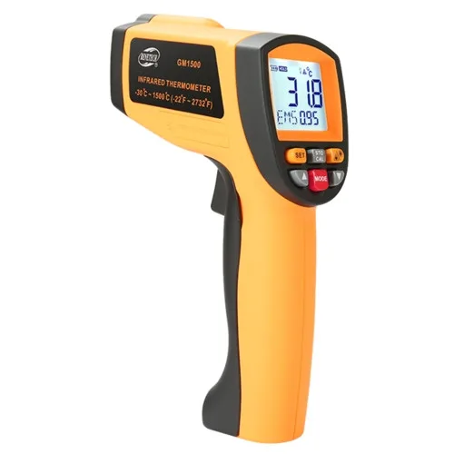 Пірометр інфрачервоний BENETECH GM1500 -30 до 1500 °C ЖК дисплей чорний