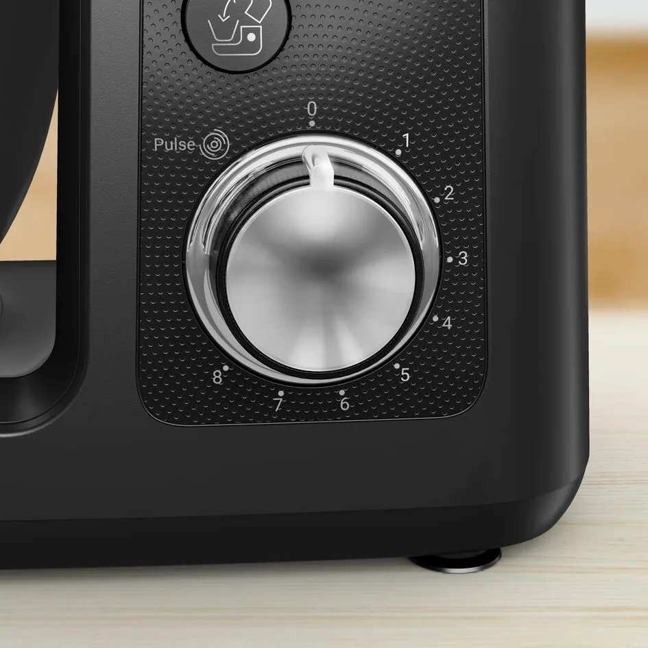 Кухонний комбайн Tefal Bake Partner 1100Вт, металевий контейнер, пластиковий корпус, 6 насадок, чорний.