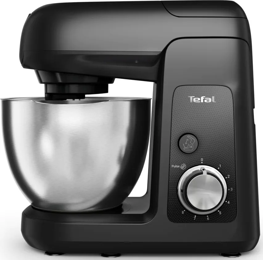 Кухонний комбайн Tefal Bake Partner 1100Вт, металевий контейнер, пластиковий корпус, 6 насадок, чорний.