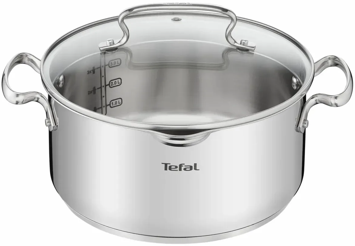 Каструля Tefal нержавіюча сталь 5л 24 см зі скляною кришкою