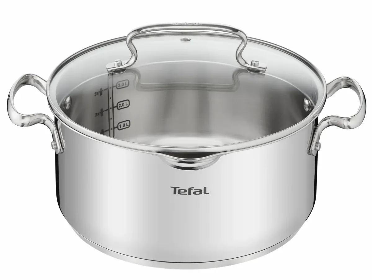 Каструля Tefal нержавіюча сталь 5л 24 см зі скляною кришкою