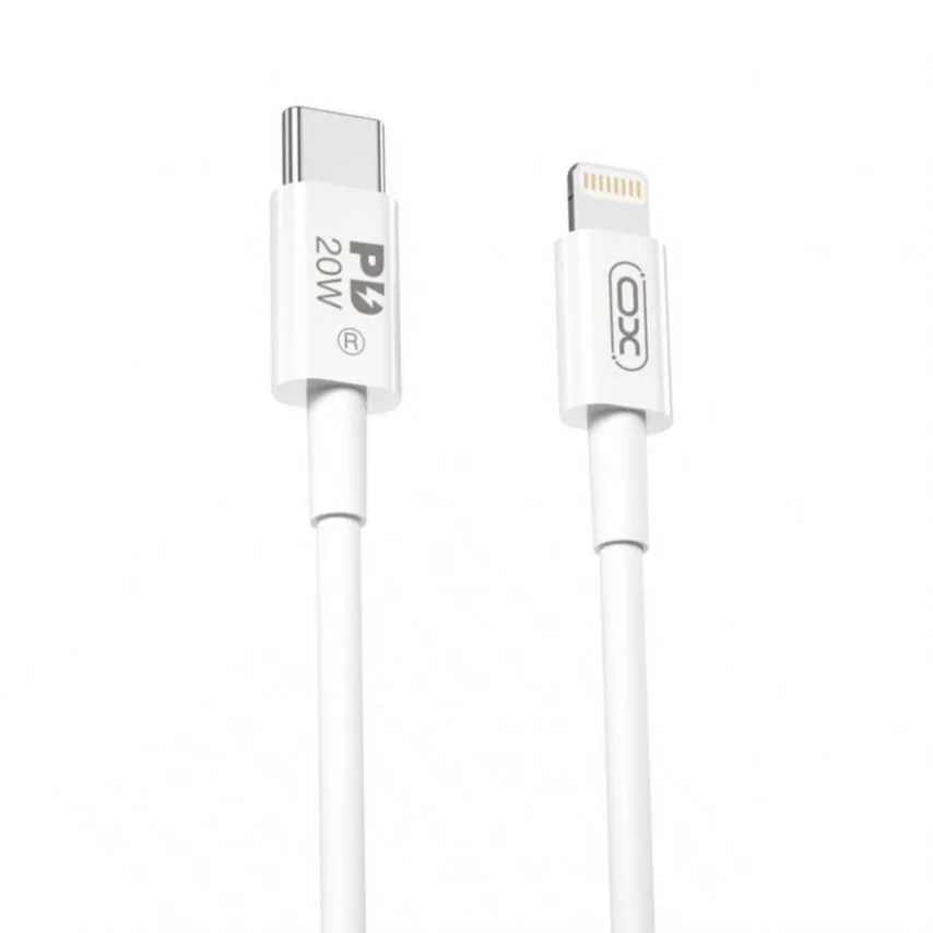 Кабель USB Type-C to Lightning 1м XO силіконовий білий 20W