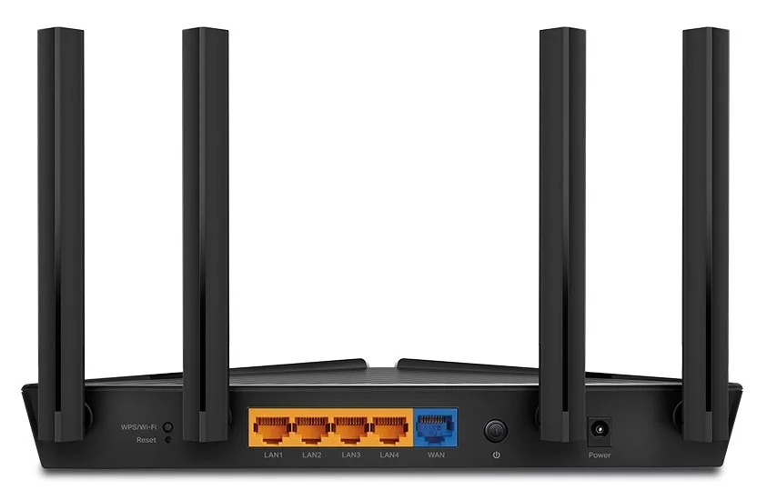 Бездротовий маршрутизатор TP-Link Wi-Fi 6 2,4 ГГц 5 ГГц 4 порти LAN чорний