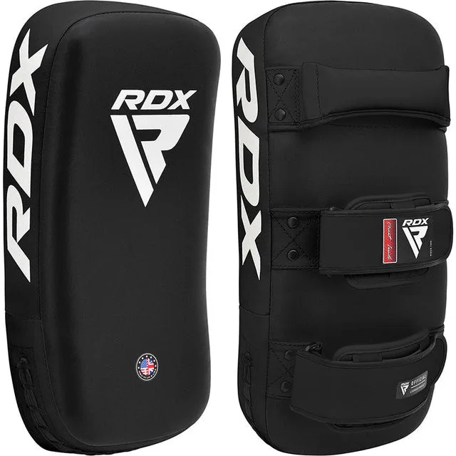 Пады для тайского бокса RDX кожа Maya Hide 37х19х8 см черные.