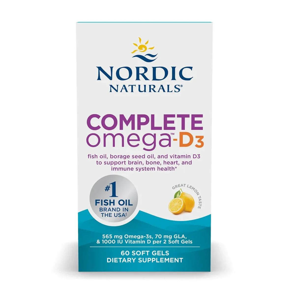 Complete Omega-D3 Nordic Naturals 60 м'яких капсул Омега-3 з вітаміном D3