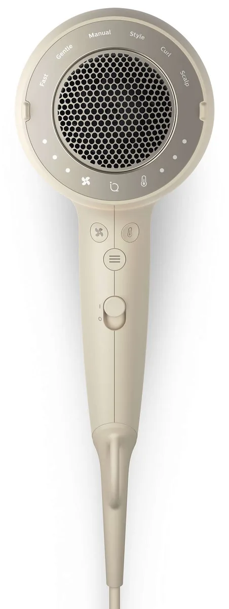 Фен Philips 9000 Series SenseIQ, 1800Вт, 3 режима, диффузор, ионизация, холодный обдув, турбо-режим, золотистый