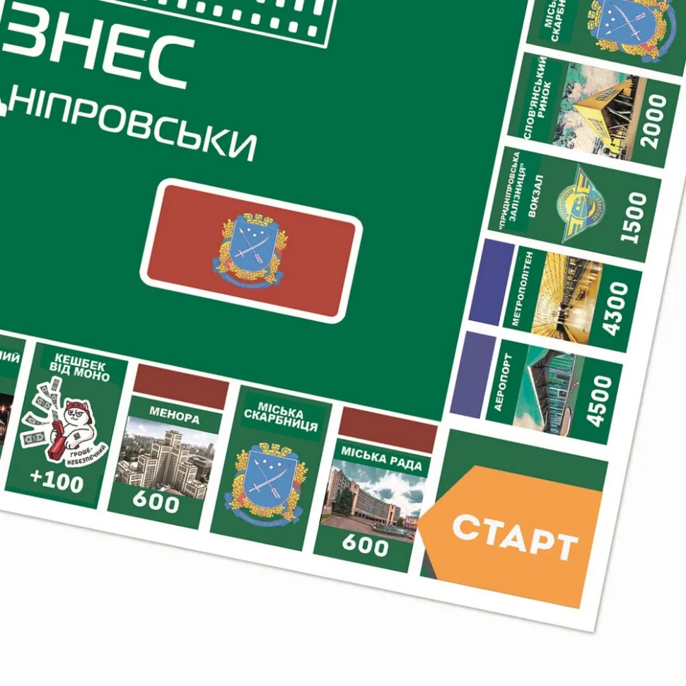 Настільна гра Монополія Бізнес по-Дніпровськи 46х46 см картон для 4-6 гравців