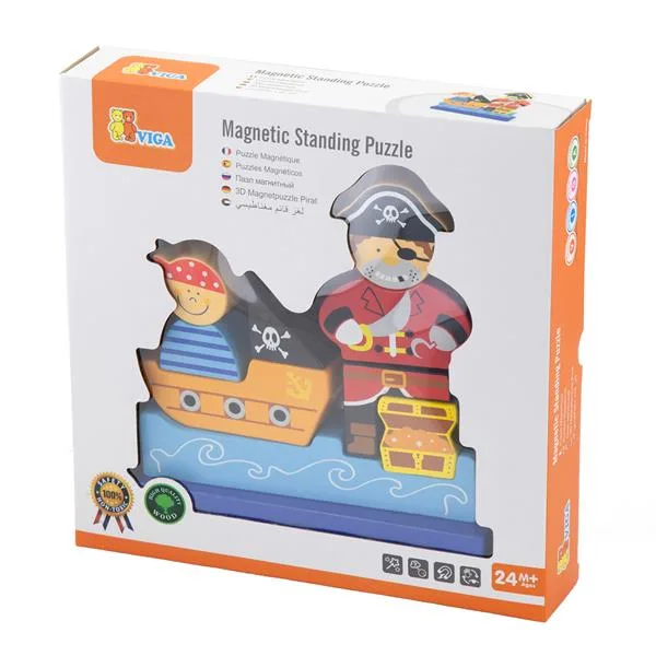 Магнітний вертикальний пазл Viga Toys дерев'яний 26х26 см різнокольоровий