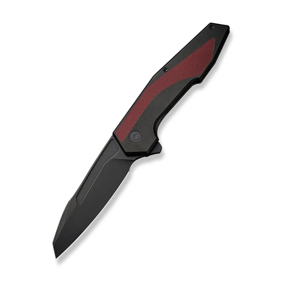 Складной нож Civivi 14C28N 93,9 мм G10 черный бордовый.