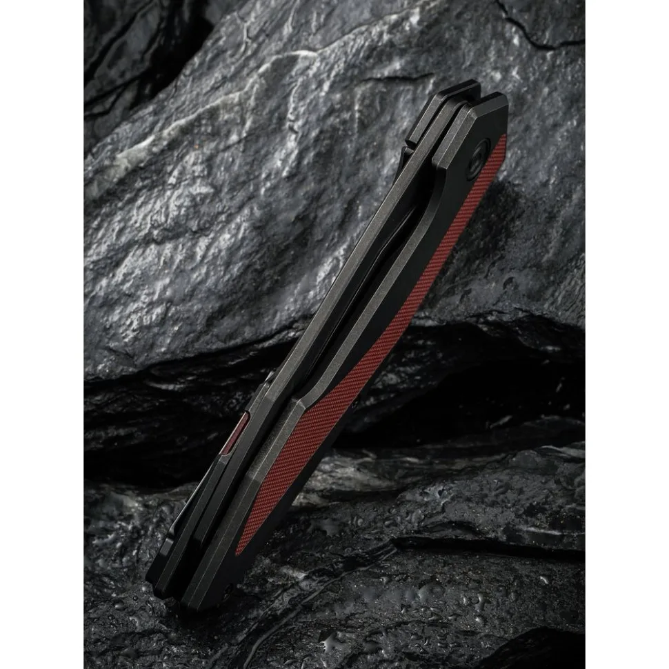 Складной нож Civivi 14C28N 93,9 мм G10 черный бордовый.