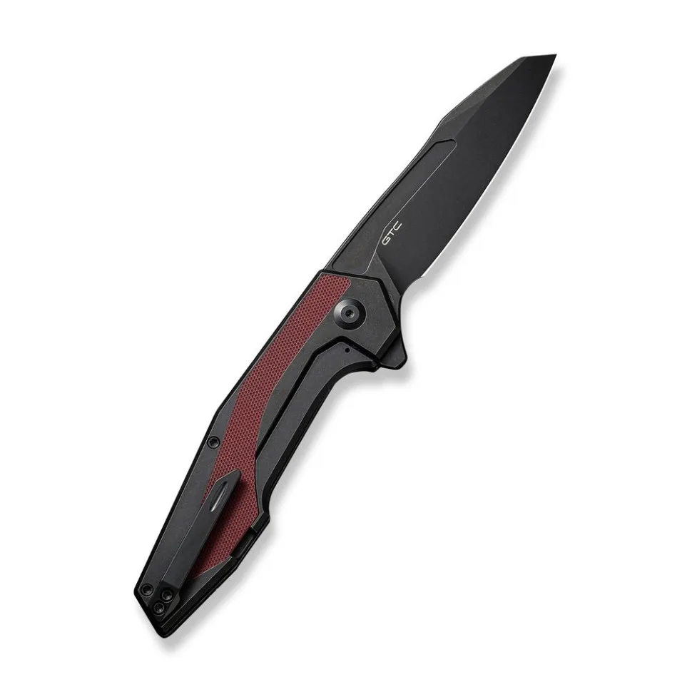 Складной нож Civivi 14C28N 93,9 мм G10 черный бордовый.