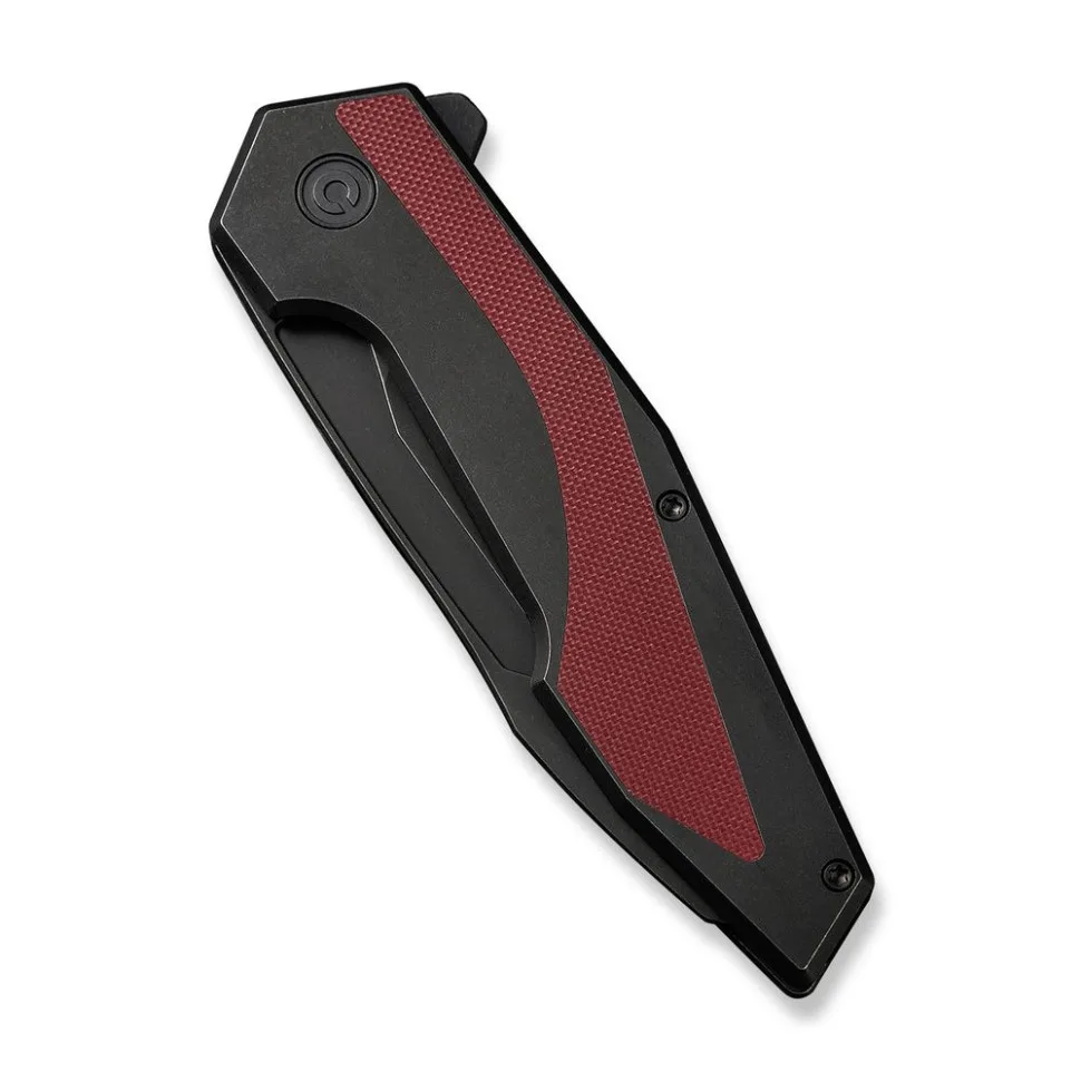 Складной нож Civivi 14C28N 93,9 мм G10 черный бордовый.