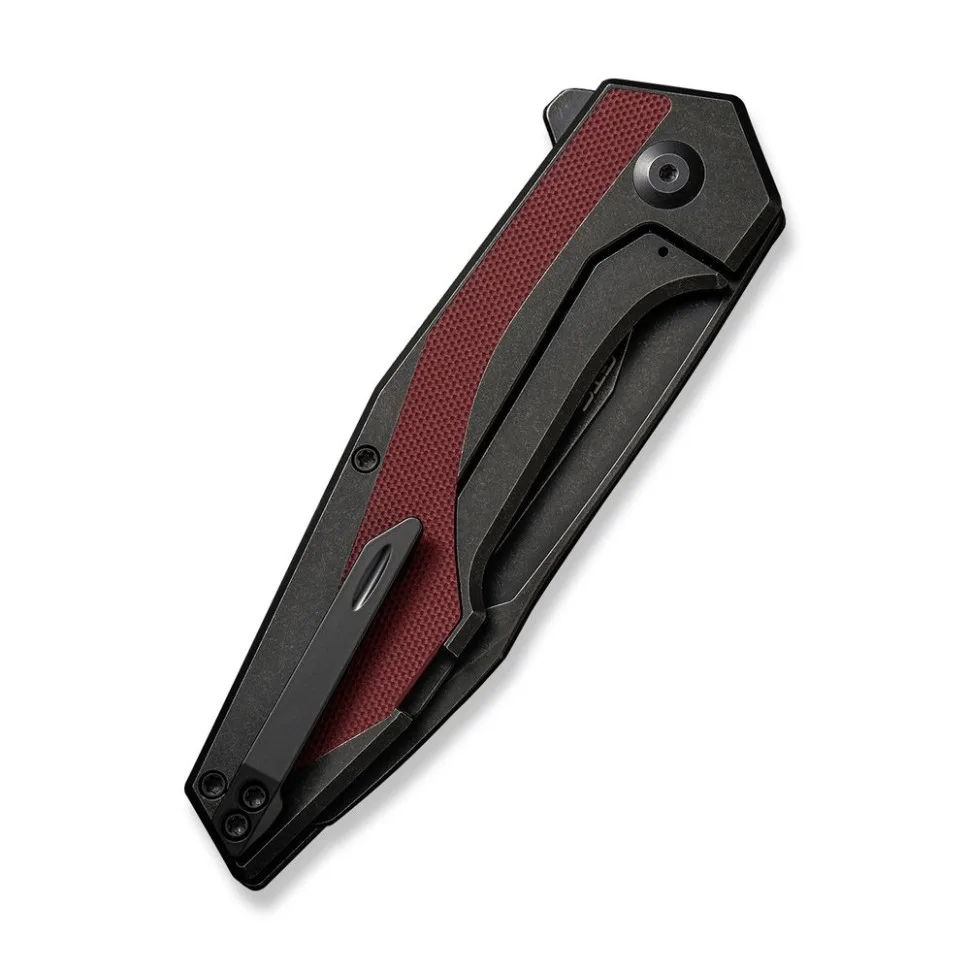 Складной нож Civivi 14C28N 93,9 мм G10 черный бордовый.