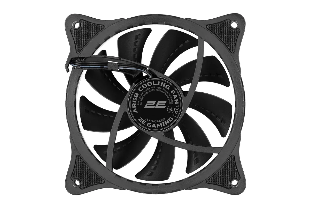 Корпусний вентилятор 2E Gaming чорний 120 мм ARGB 1200 об/хв 25.3 дБ