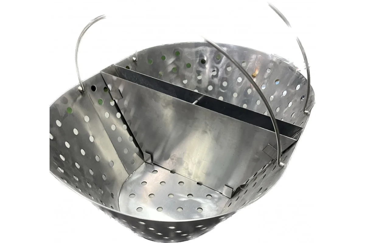 Корзинка для вугілля Primo Oval L 30 см з розділювачем чорна