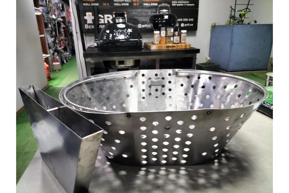 Корзинка для вугілля Primo Oval L 30 см з розділювачем чорна