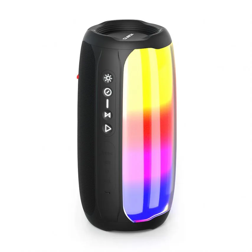 Портативна колонка Soonbox 20W чорна 2 динаміки Bluetooth 5.3 FM мікрофон підсвічування