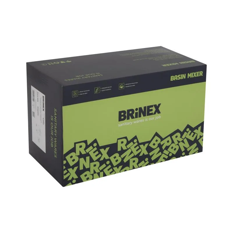 Змішувач для ванни поворотний Brinex 006 з душовим гарнітуром нержавіюча сталь графіт 113 мм