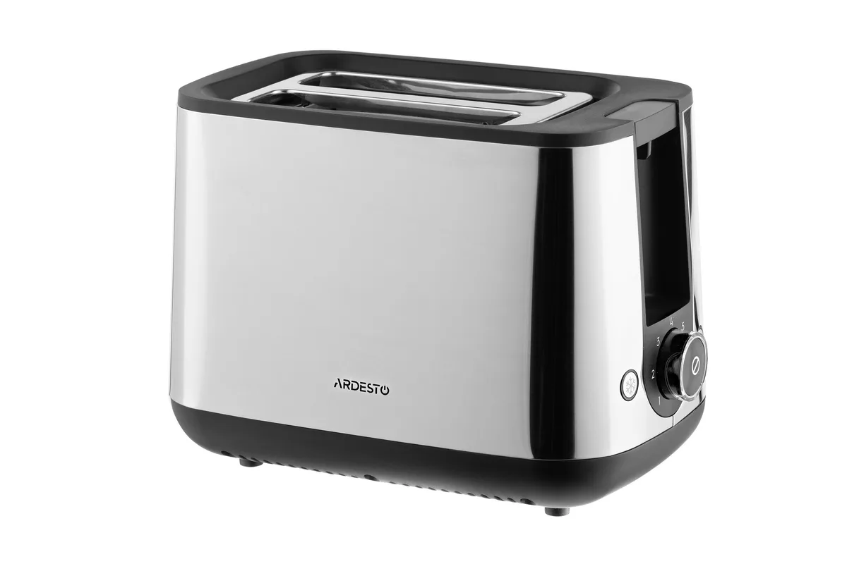 Тостер ARDESTO Steel Collection 800 Вт метал пластик сріблясто-чорний