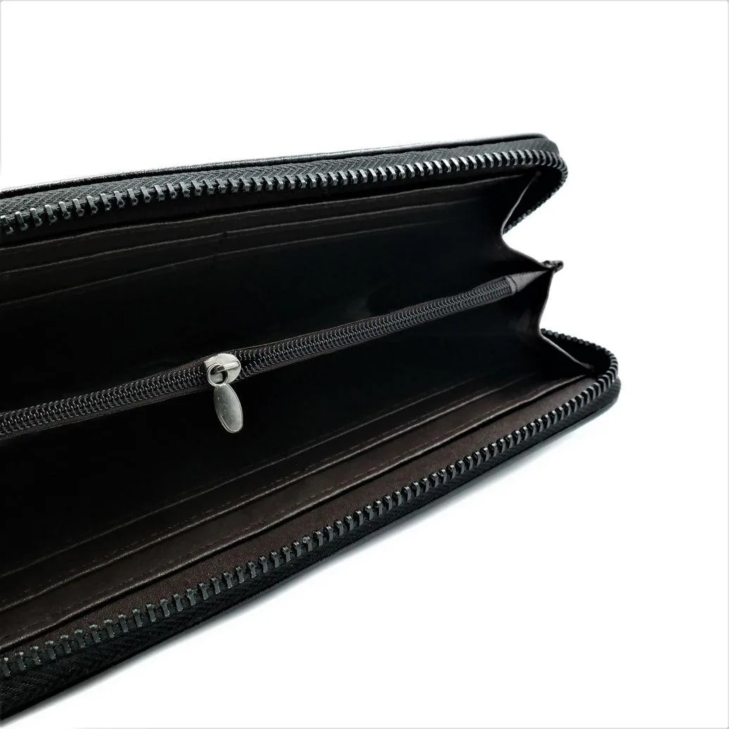 Чоловічий клатч-гаманець Le-Mon 10х20х2,5 см екокожа чорний