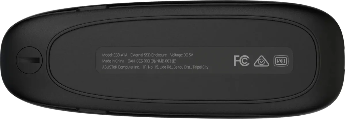 Портативний корпус ASUS для SSD COBBLE/BLK/G/AS/ESD-A1A/BLK/G/ PCIe NVMe M.2 2230/2242/2260/2280 USB Type-C 3.2 Gen 2x1 чорний