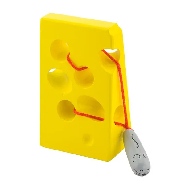 Дерев'яна шнурівка Viga Toys жовта 18х8х13 см