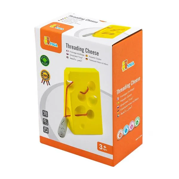 Дерев'яна шнурівка Viga Toys жовта 18х8х13 см