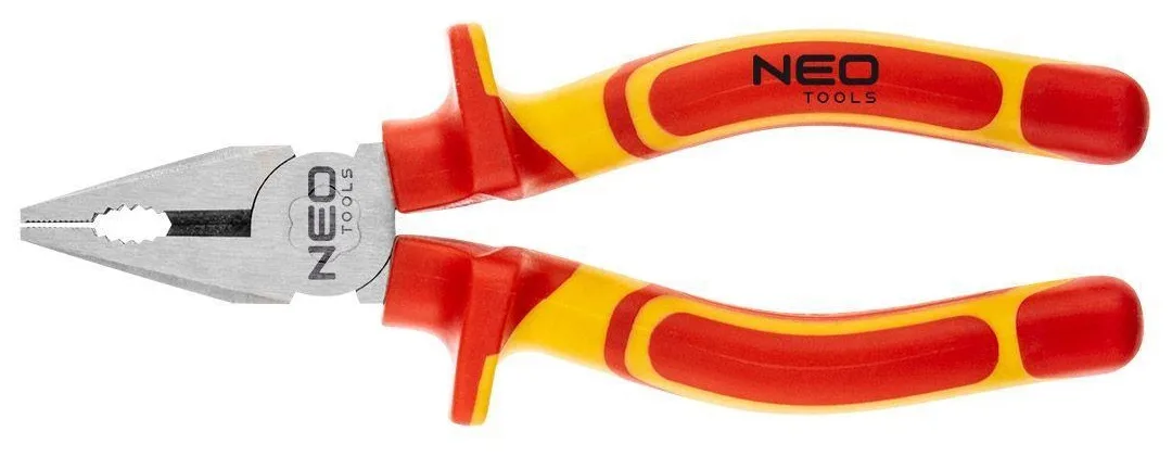 Комбіновані плоскогубці Neo Tools, діелектричні для роботи під напругою 1000В, 180мм, CrV.