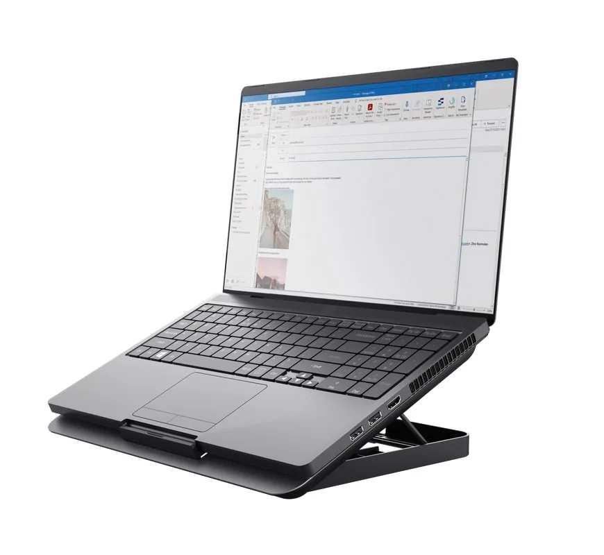 Подставка для ноутбука Trust Exto ECO, до 16", 2xUSB-A, серый