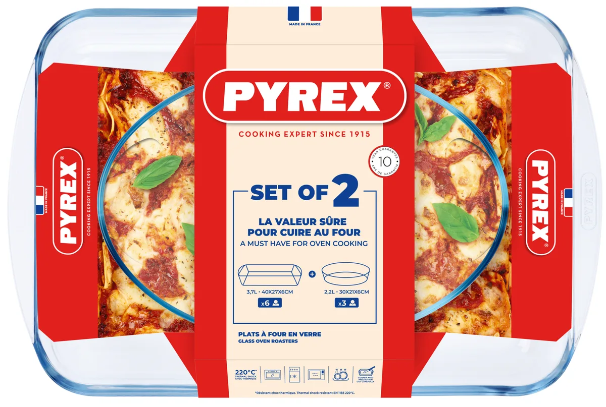 Набір форм для запікання Pyrex боросилікатне скло 40х27 30х21 см