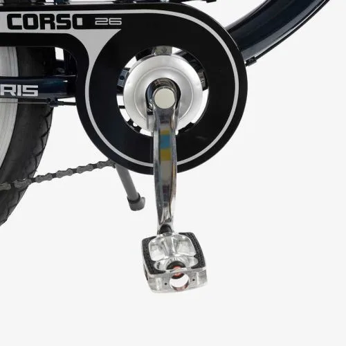 Велосипед городской Corso Polaris 26 дюймов с корзиной для женщин с багажником и Shimano 7 скоростей