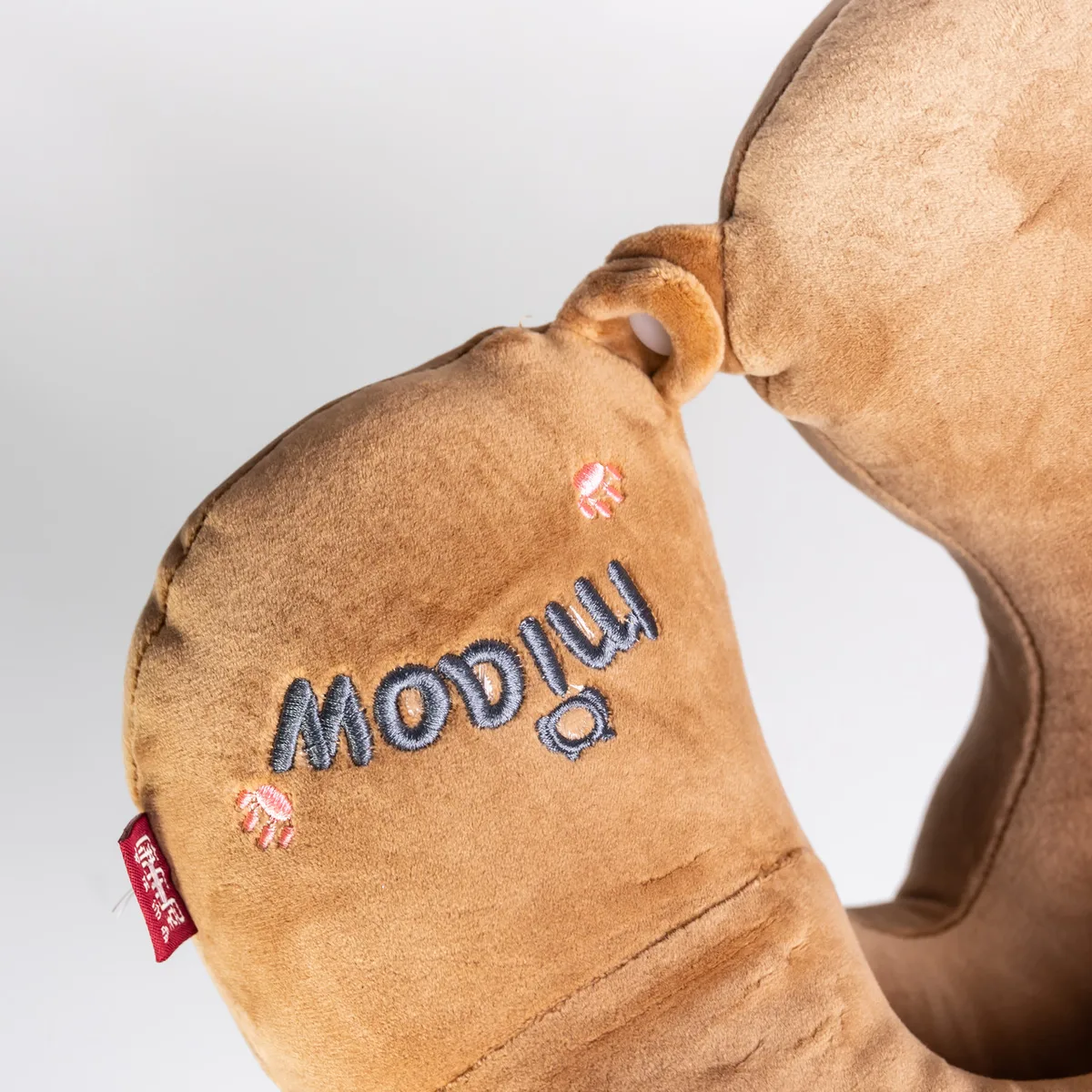 Подушка для шиї Miaow U-подібна 30х27х15 см велюр коричнева Memory Foam
