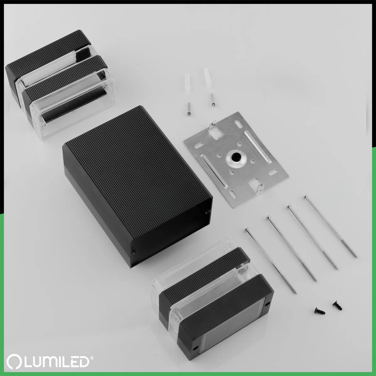Настенный светильник LumiLED алюминий 11х31х10 см черный IP54 2xGU10