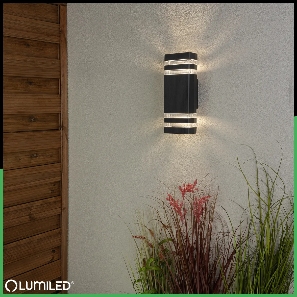 Настенный светильник LumiLED алюминий 11х31х10 см черный IP54 2xGU10