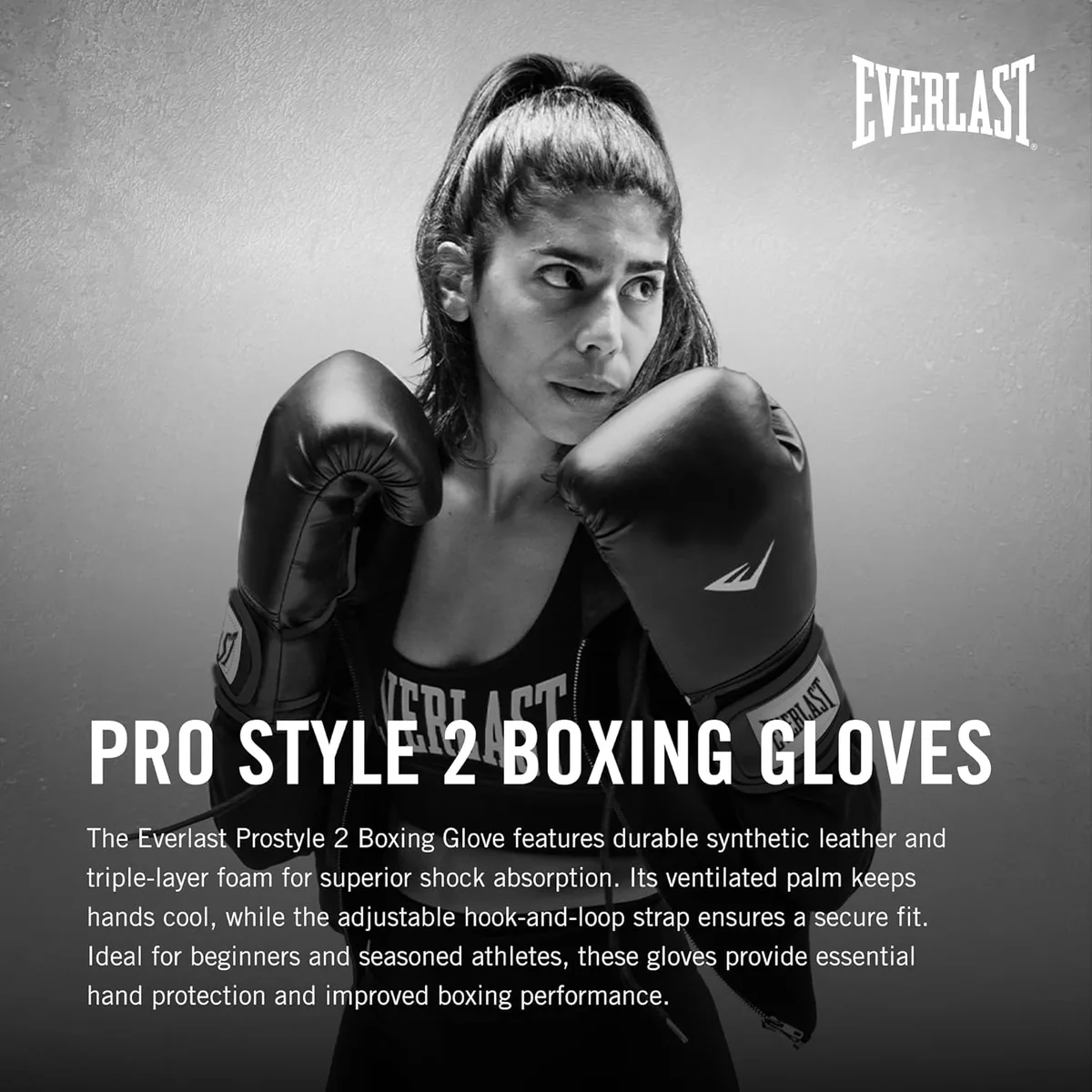 Боксерські рукавиці Everlast поліуретан 8 унцій чорні унісекс
