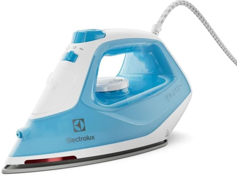 Праска Electrolux, 2300Вт, 250мл, потужний паровий удар 110гр, керамічна підошва, синьо-білого кольору.