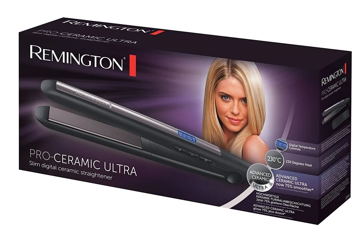 Випрямляч волосся Remington Pro-Ceramic Ultra, 53 Вт, температурний діапазон 150-230°C, з дисплеєм, керамічним покриттям, чорного