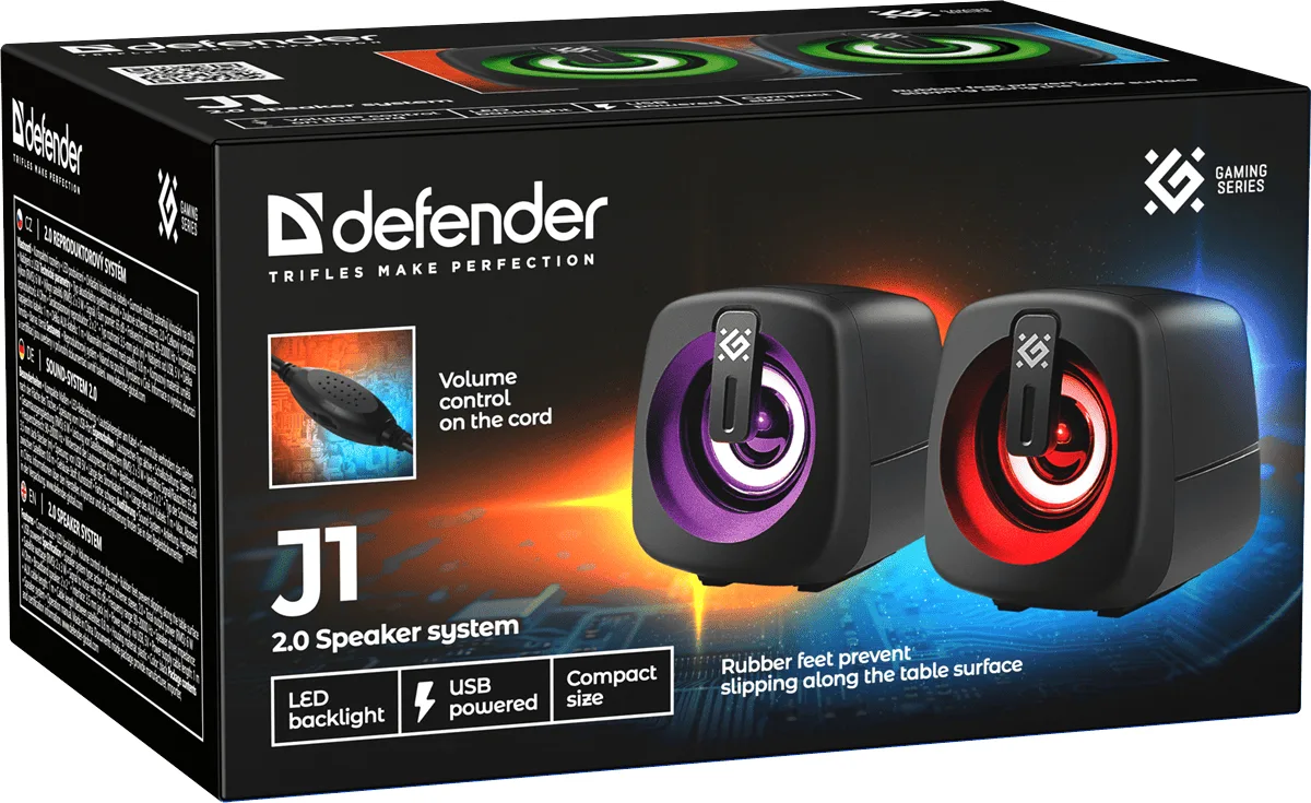 Акустика Defender пластикова 2.0 6 Вт USB 88х156х88 мм Чорна