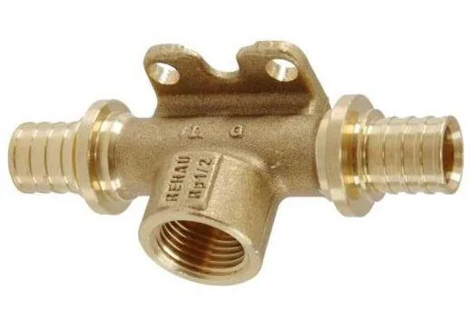 Тройник настенный Rehau Rautitan RX+, 20-1/2"-20мм, внутренняя резьба, бронза.